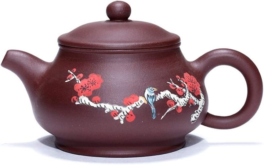 Teapot Chinese Teapot Yixing Genuine Handmade Plum Pan pot Yixing teapot purple clay tea handmade Travel TongLingUSL (Color : Purple mud)