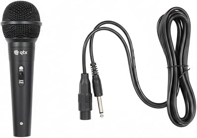 QTX Handheld Dynamic Microphone Vocal PA XLR to 6.3mm Lead Included