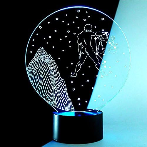 Urwise 12 Constellations LED Night Light 7 Color Charge Button LED Desk Table Light Lamp Bedroom ZB-3063 (Libra)