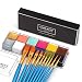 CCBeauty Professional Face Body Paint Oil 12 Colors Halloween Art Party Fancy Make Up Set with 10 Blue Brushes,Deep