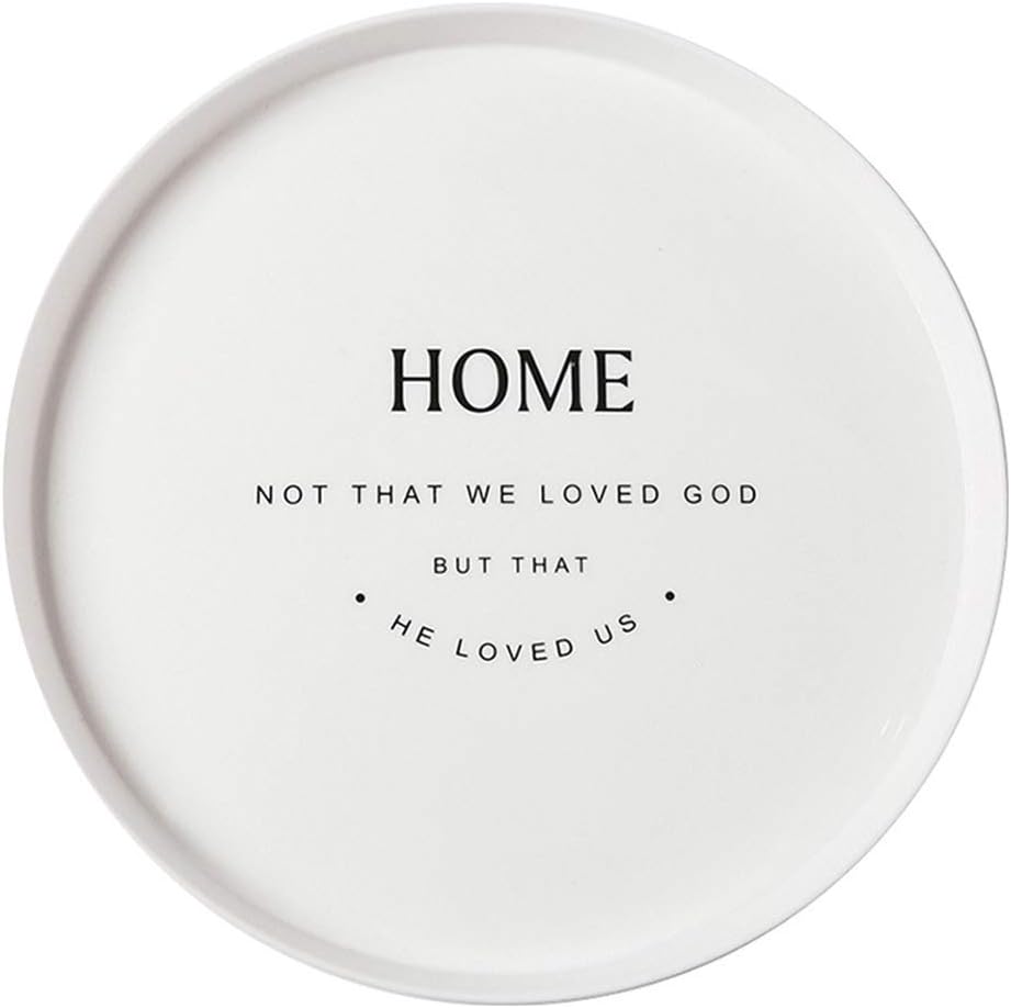 Mackur Plastic Round Food Holder Dishes Dessert Serving Tray Breakfast Display Plate Fruit Dinnerware Home White