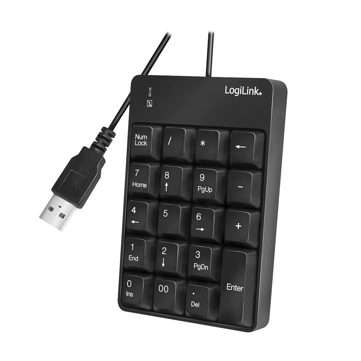 LogiLink ID0184 Numeric Additional Keyboard with USB Connection with LED Activity Indicator Black