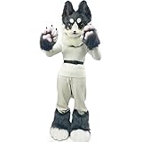 Lrfang furry Fusrsuit head paws shoe tail suit