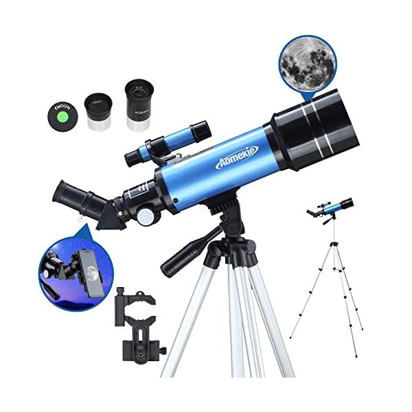 Aomekie Teleskop Astronomie 70/400 Fernrohr Teleskop für Kinder Einsteiger Amateur-Astronomen mit Aluminium Stativ…