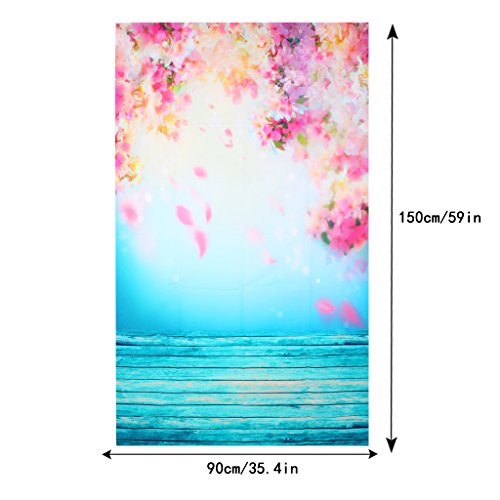 SCASTOE Peach Blossom Wedding Photography Backdrops Spring Flowers Wooden Floor Studio Photo Photography Background