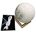 3D Moon Lamp, Linghome LED Enchanting Lunar Night Light 5.12 Inch ,With Wooden Dock, Warm and Cool 3 Colors Dimmable Brightness Adjustment, Best Home Decorative Light and Romantic (Not 3D Print )