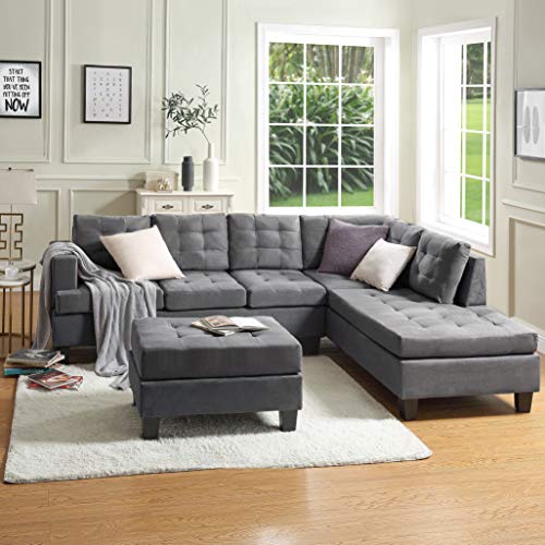 Merax Sectional Sofas 3Piece Living Room Sofa Sets L Shape Couch with