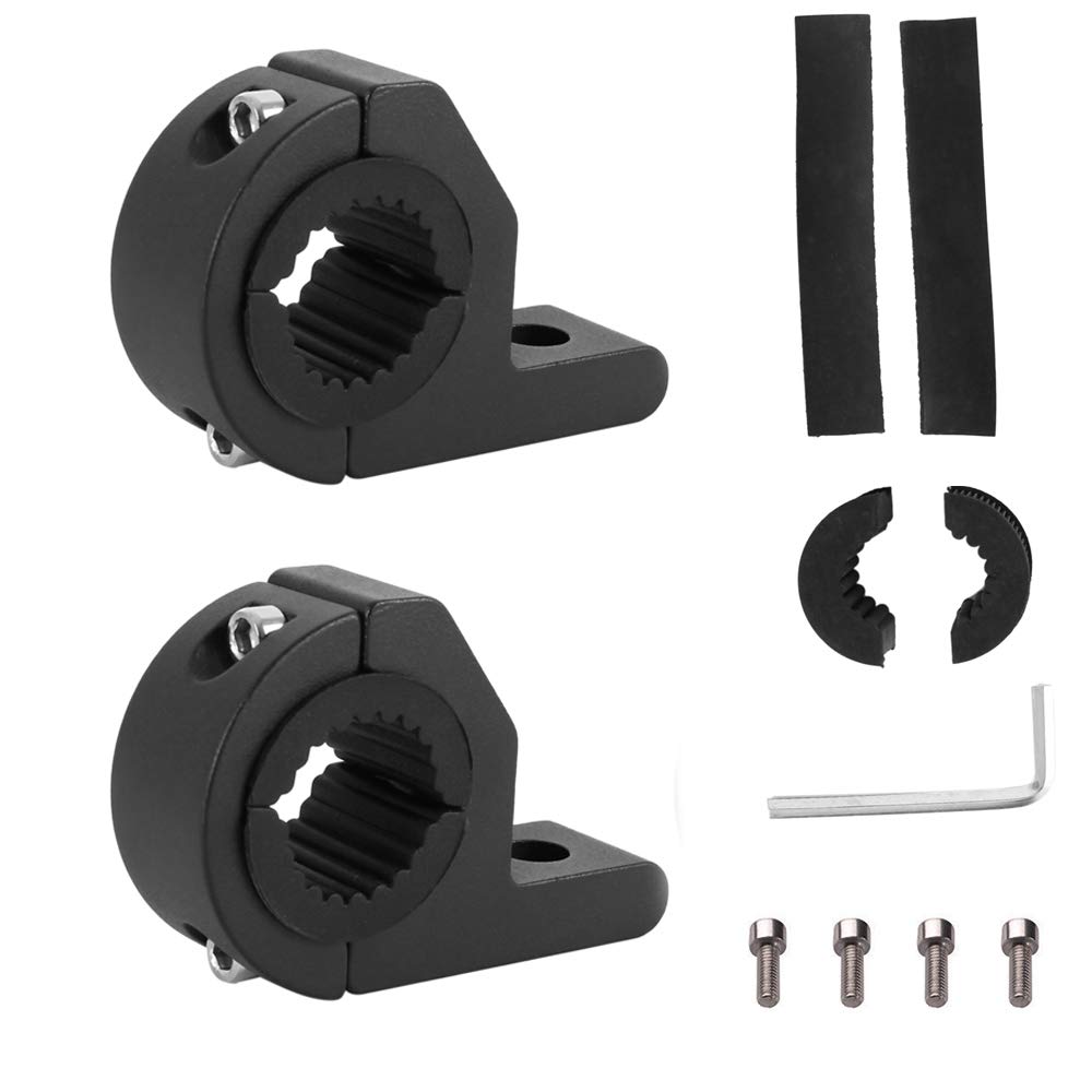 2pcs 19-30MM Universal Work Light Tube Clamp Mounting Bracket Bull Bar Pipe Mount Bracket Clamps Driving Light for Road Vehicles Car Truck Boat Black
