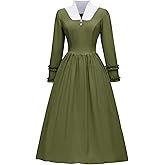 Abaowedding Colonial Dress for Women Pioneer Costume Modest Prairie Colonial Civil War Dress