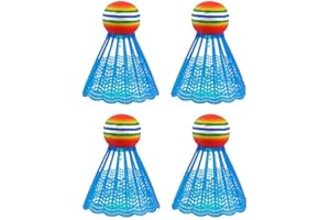 4pcs Light up Badminton Shuttlecocks Glow in The Dark Badminton Birdies for Indoor Outdoor Sports Activities Blue Nice proces