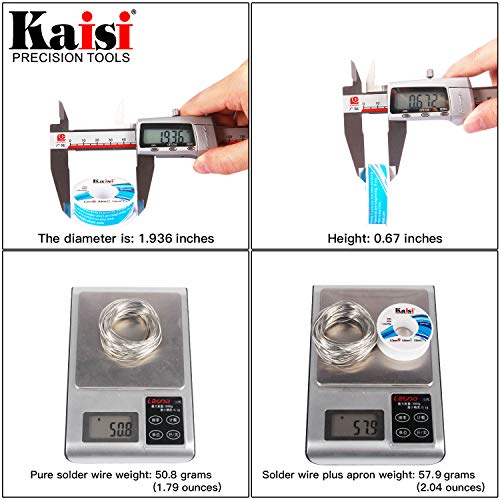 Kaisi Solder Wire 63/37 Tin/Lead Sn63Pb37, Flux 2%, with fluxed rosin core, 1.76oz/50g (0.3mm) 1 PACK - Thumbnail 2