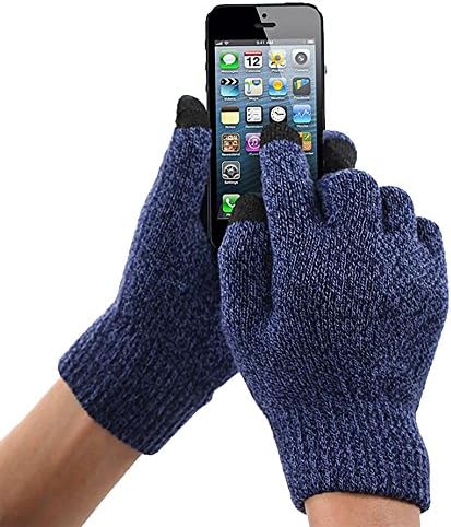 Winter Gloves with Finger Touch Technology for Men and Women (One Size) - Text and Receive Cellphone Calls with Your Gloves on - Anti-Slip Fingertip for Indoor &amp; Outdoor Fashion Hand Wear (blue)