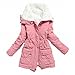 mewow Women's Winter Mid Length Thick Warm Faux Lamb Wool Lined Jacket Coat