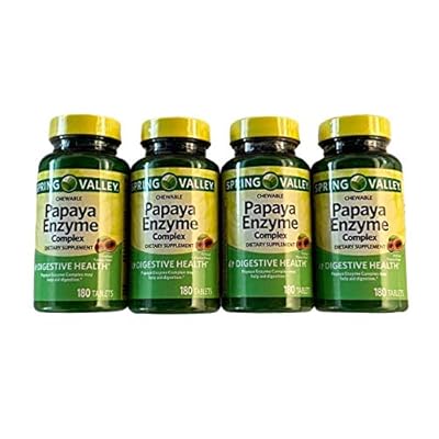 Papajos pavasario slėnio fermentas, 180 kramtomųjų tablečių ( 4 pakuotė )