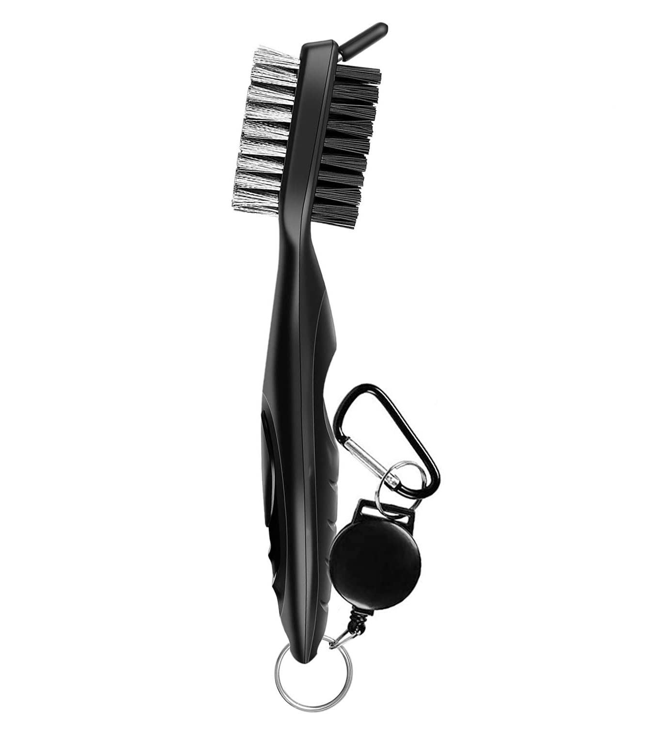 Golf Club Brush,2 in 1 Club Groove Cleaner Retractable Zip-Line Dual Sided Nylon & Steel Brush Golf Clean Tool with Aluminum Carabinerfor Golf Shoes Golf Club Golf Groove