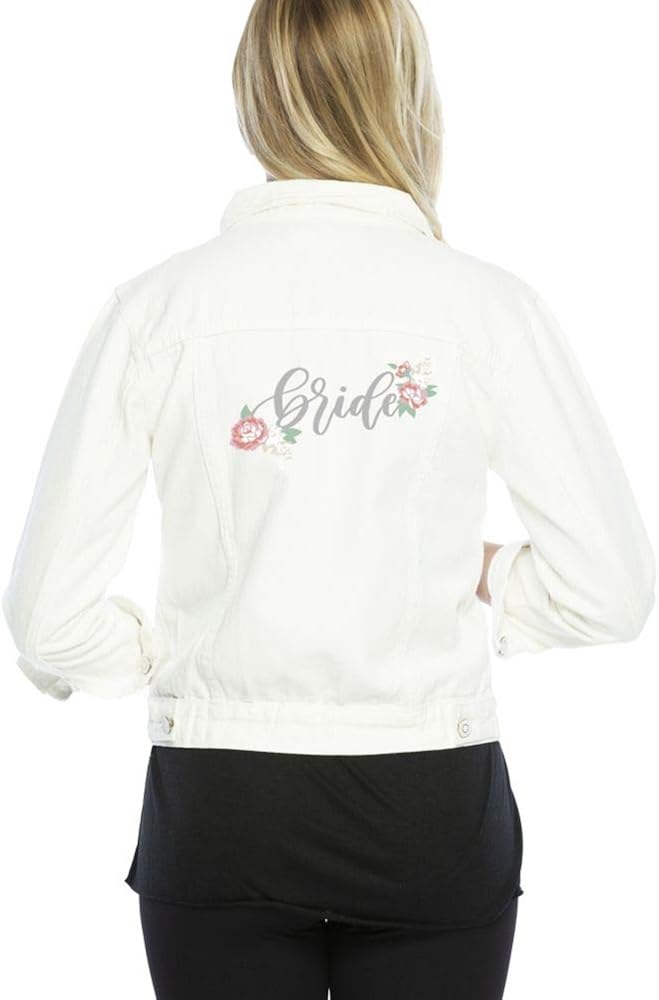 fitted white denim jacket