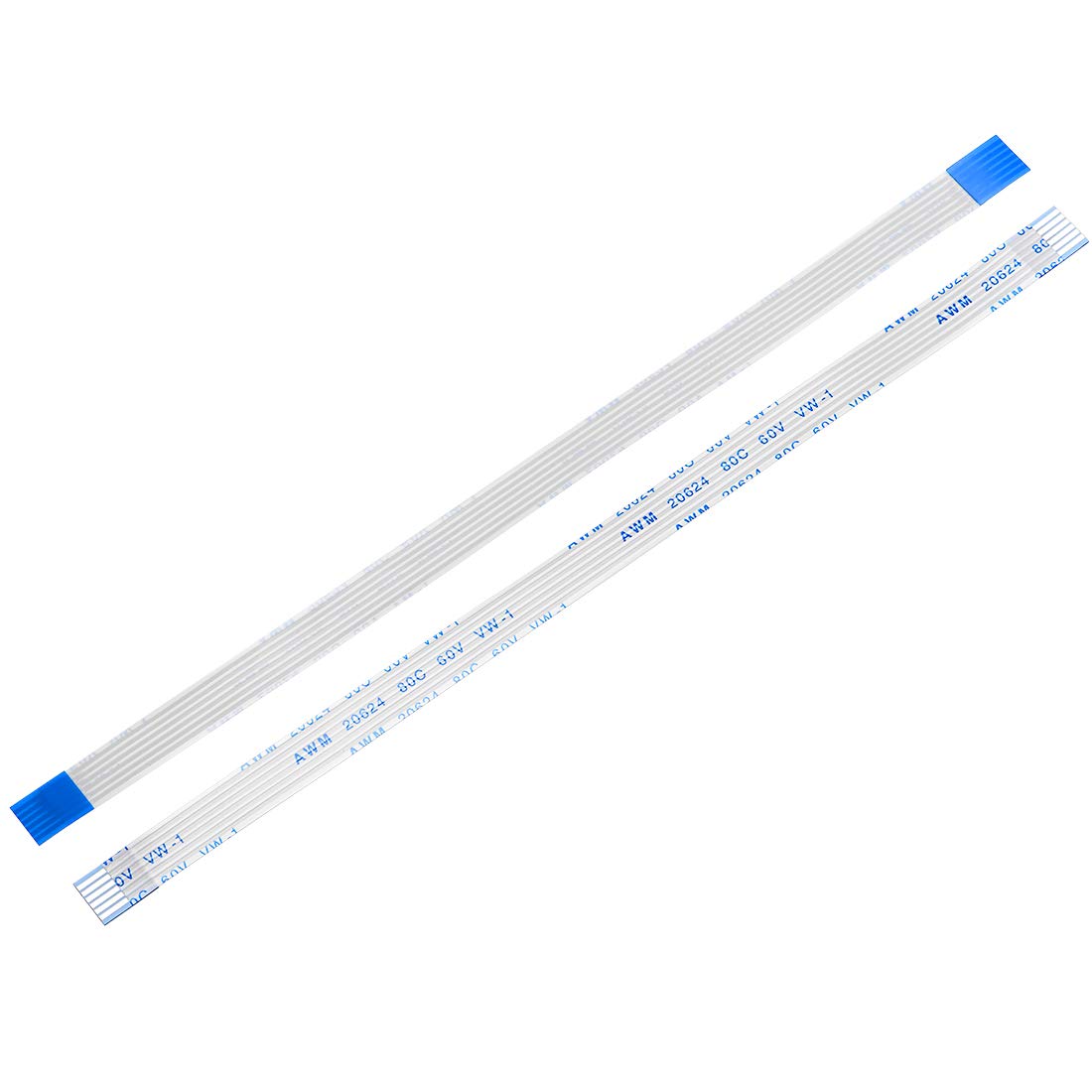 sourcing map Flexible Flat Cable,150mm 1mm Pitch 6 Pins FPC FFC Flexible Ribbon Cable for LCD TV DVD Player 10Pcs (A type)