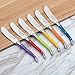 Laguiole by FlyingColors Cheese Knife Butter Spreaders Knife Set, Stainless Steel, MultiColor Handle, 6 Pieces