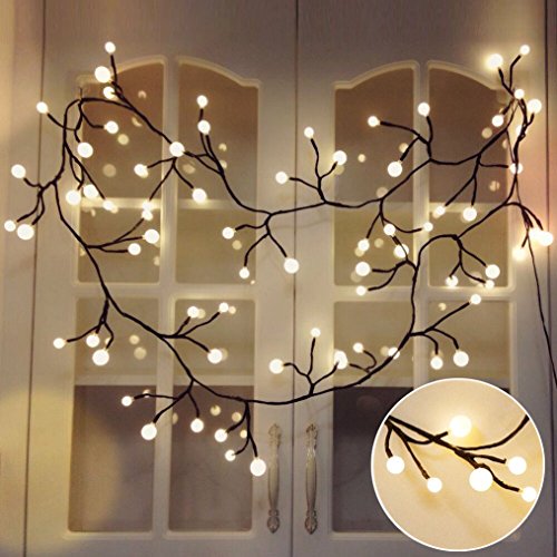 Globe LED String Light, Liu Hang Flexible Rattan Fairy Light with 72 Bulbs Waterproof Copper Wire String Lights for Garden Patio, Bedroom, Wedding, Outdoor , Indoor Decorations (Warm White)