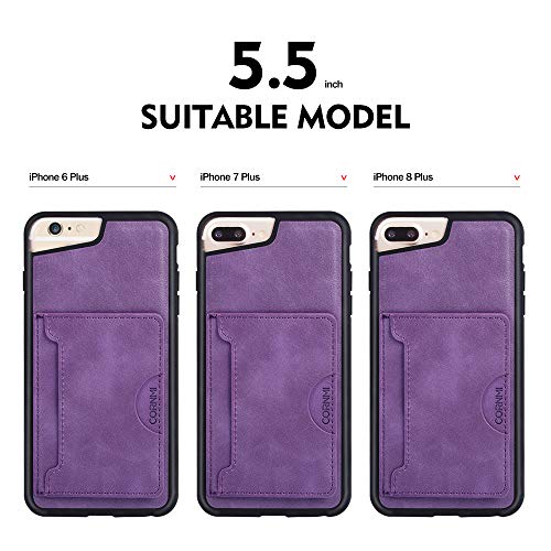 Cornmi Compatible for iPhone 8 Plus Wallet Case,Detachable Wallet Leather Cover 13 Card Slots Wristlet and Shoulder Strap Handbag Purse Flip Stand Slim Mirror case Compatible with iPhone 6/7 / 8 Plus