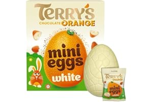Soolar Terry's Chocolate Orange White Easter Egg & White Mini Eggs 200g - Easter Egg 2024- Chocolate Easter Eggs Gifts for Women,Men & Kids- Terrys Egg