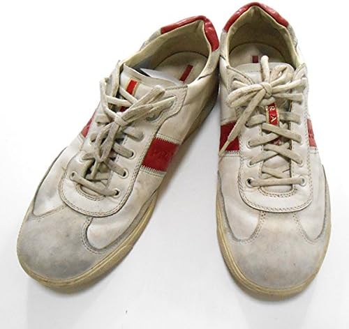 Amazon プラダ スポーツ レザー スニーカー 7 26cm ローカット 白赤 シューズ 靴 メンズ 中古 Prada プラダ スニーカー
