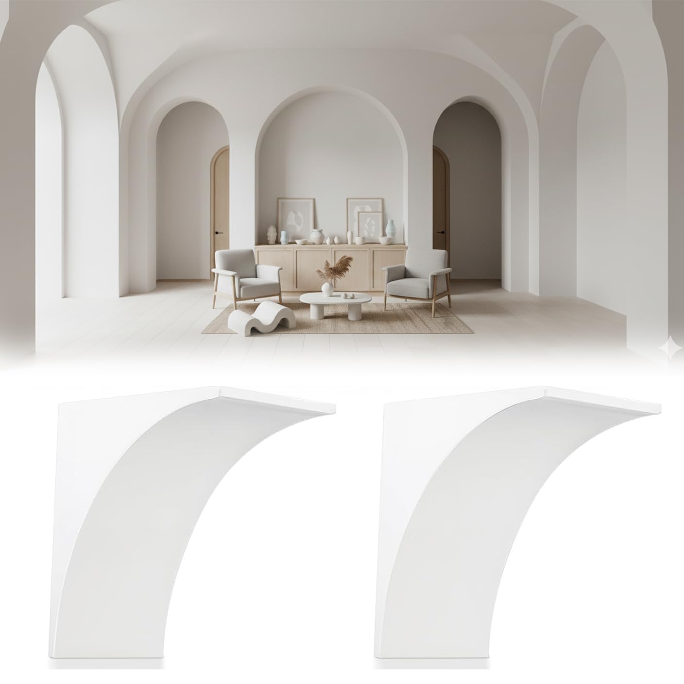 Photo 1 of 2-Pack Round Doorway Arch Kit, 9"x9"x5" Pre-Curved Drywall Form, Easy DIY Half-Circle Doorway Upgrade, Installs on Any Interior Door, Add Modern Rounded Corners to Your Home Decor