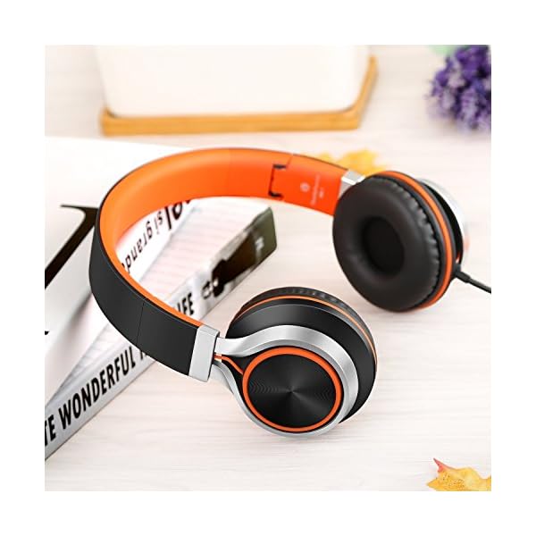 AILIHEN-C8-Foldable-Headphones-with-Microphone-and-Volume-Control-Lightweight-Stereo-Headsets-for-iPad-35mm-Android-Cellphones-Smartphones-Laptop-Computer-Mp3BlackOrange Ailihen C8 Foldable Headphones with Microphone and Volume Control Lightweight Stereo Headsets for iPad 3.5mm Android…