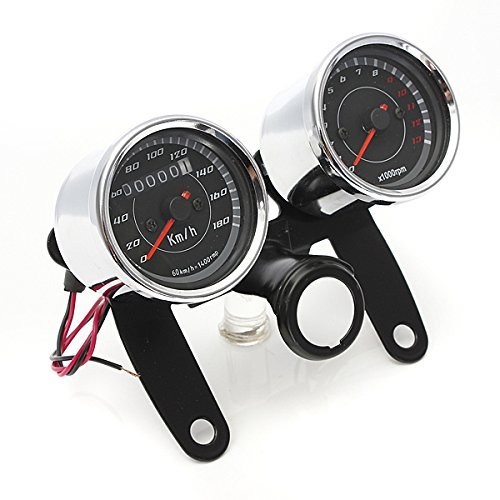 Iztoss Universal LED Motorcycle Tachometer+Odometer Speedometer Gauge
