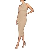 RACHEL Rachel Roy Womens Harland Elegant Sleeveless Halter Bodycon Midi Cocktail Party Dress
