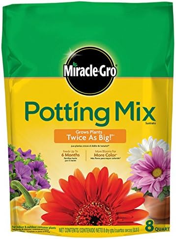Miracle-Gro Potting Mix 8 QT Grows Plants Twice as Big More Blooms More Color