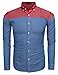 Coofandy Men's Long Sleeve Contrast Color Button Down Casual Shirts