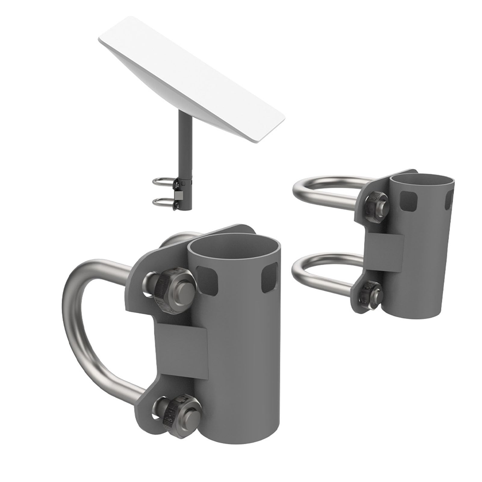 Antenna Mast U Bracket, Antenna Mast Pole Mount, 30mm to 50mm Adjustable Heavy Stainless Steel Mast Pole U Bracket, for V2 Rectangular Dish Antennas