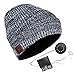 Zibaar Latest Bluetoth V4.1 Wireless Bluetooth Headphone Beanie Hat Combined with Removable Bluetooth Headset; Hands Free Talking, Mix Color Knitting Cuff New Design for 2015 - Unisex - Mixed B/W