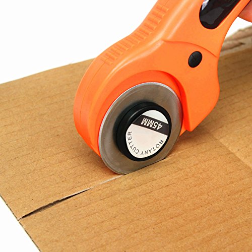 Rotary Cutter, Drillpro Rotary Cutter Blades 45mm, Rotary Cutter for Fabric, Sewing, Quilting, Rotary Cutter Tool + 5 Blades