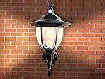 Solar Powered Wall Lamp- Motion Activated Security Lights- Wireless Outdoor Lantern- Beautiful Light Fixture- Garden Décor Accent Lighting- Best for Patio, Pool, Yard, Deck (Black) (1)