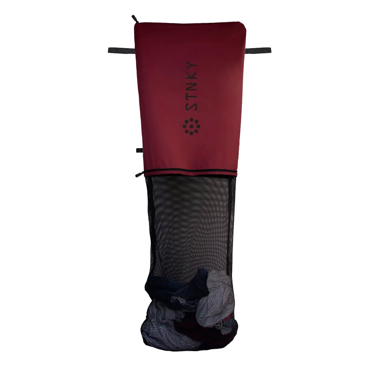 STNKY Bag Pro - Laundry Bags With Zips, Handles and Internal Mesh Bag for Travel, Yoga, Healthcare, Gym Kit, Laundry (XL, Burgundy)