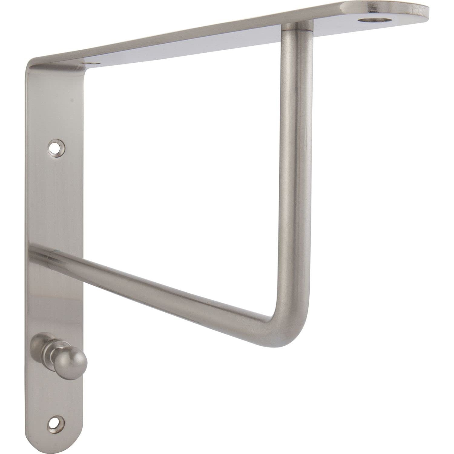 Unbekannt 05075019.19 Stainless Steel Effect Grimme Kemwer Brackets Angle with Coat Hooks, Shelf Support for Wardrobe, Steel
