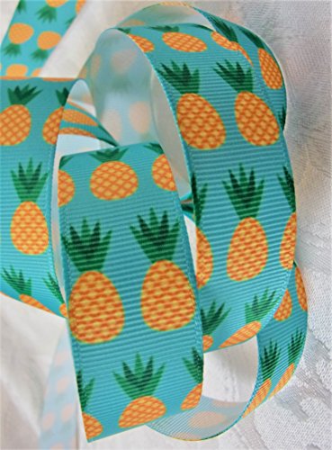 Grosgrain Ribbon - Pineapple Print - 7/8 Inch Wide - 5 Yards - Hair Bows & Crafts