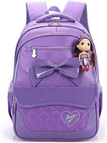 Kamabags Child Girls School Backpack Bags for Primary Girls Students with Handbag (Purple)