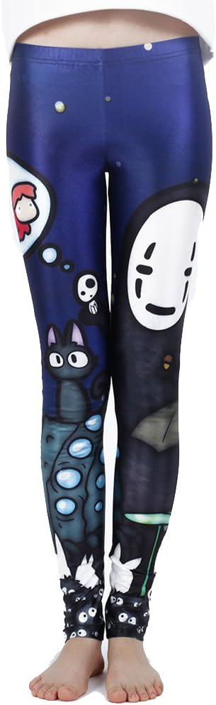Amoi North Miyazaki Ghibli Leggings Spirited Away Sexy Harajuku Plus Size Leggings