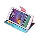 Note 4 Case, Galaxy Note 4 Wallet Case, U-Gem star Galaxy Note 4 PU Leather Wallet Stand Magnetic Cover Case for Samsung Galaxy Note 4,with SIM Card Adapter Kit+Screen Protector (Cherry Blossom)