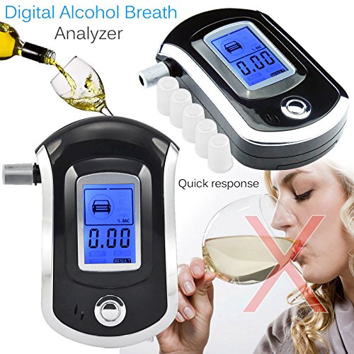 Alcohol Tester Breathalyzer, Digital Breath Blood Alcohol Tester Proof Portable Police Digital Breath High-precision Alcohol Tester for Home Brew - Thumbnail 3