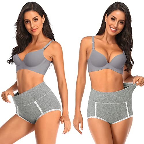 Womens Cotton Underwear High Waisted Underwear for Women, Tummy Control