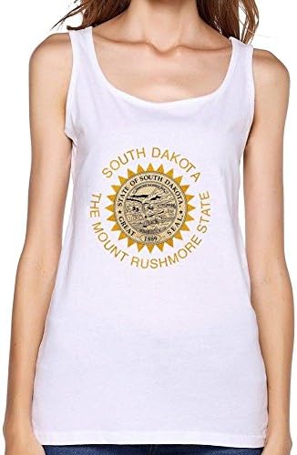 Heerinsy Women's South Dakota State Flag Art Worn Canvas Mixed Yellow Color Sleeveless Tank Top XXXL
