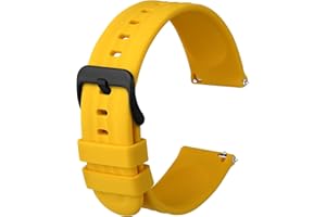 Anbeer Silicone Watch Band 18mm 20mm 22mm 19mm 21mm, Quick Release Rubber Replacement Strap for Men Women - Extra Long