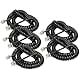 iMBAPrice (2 Pack) Black Telephone headset cable - 12 Feet Heavy Duty Coiled Telephone Handset Cord