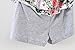 PGXT Girl's Kids Cotton Flower Print Vest Shorts Tops+Short Pants Sets Grey