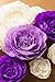 KEY SPRING Crepe Paper Flower Decorations for Wall, Wedding Backdrop, Bridal Shower, Nursery Wall Decor, Birthday Party (Purple, Beige, Lavender, Set of 8)