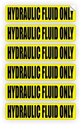 Medlin Traders 6 Pack Hydraulic Fluid ONLY Decals/Stickers/Labels/Markers Oil